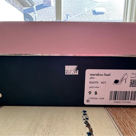 Kate Spade Marabou glitter heels 9 NEW - Picture 7 of 7